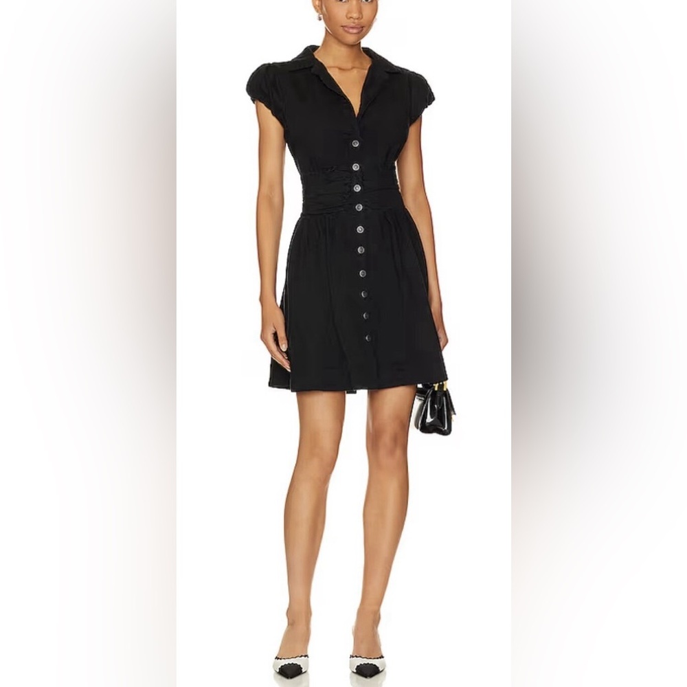 FREE PEOPLE Chester black Denim Mini Dress SIZE M - Picture 6 of 7